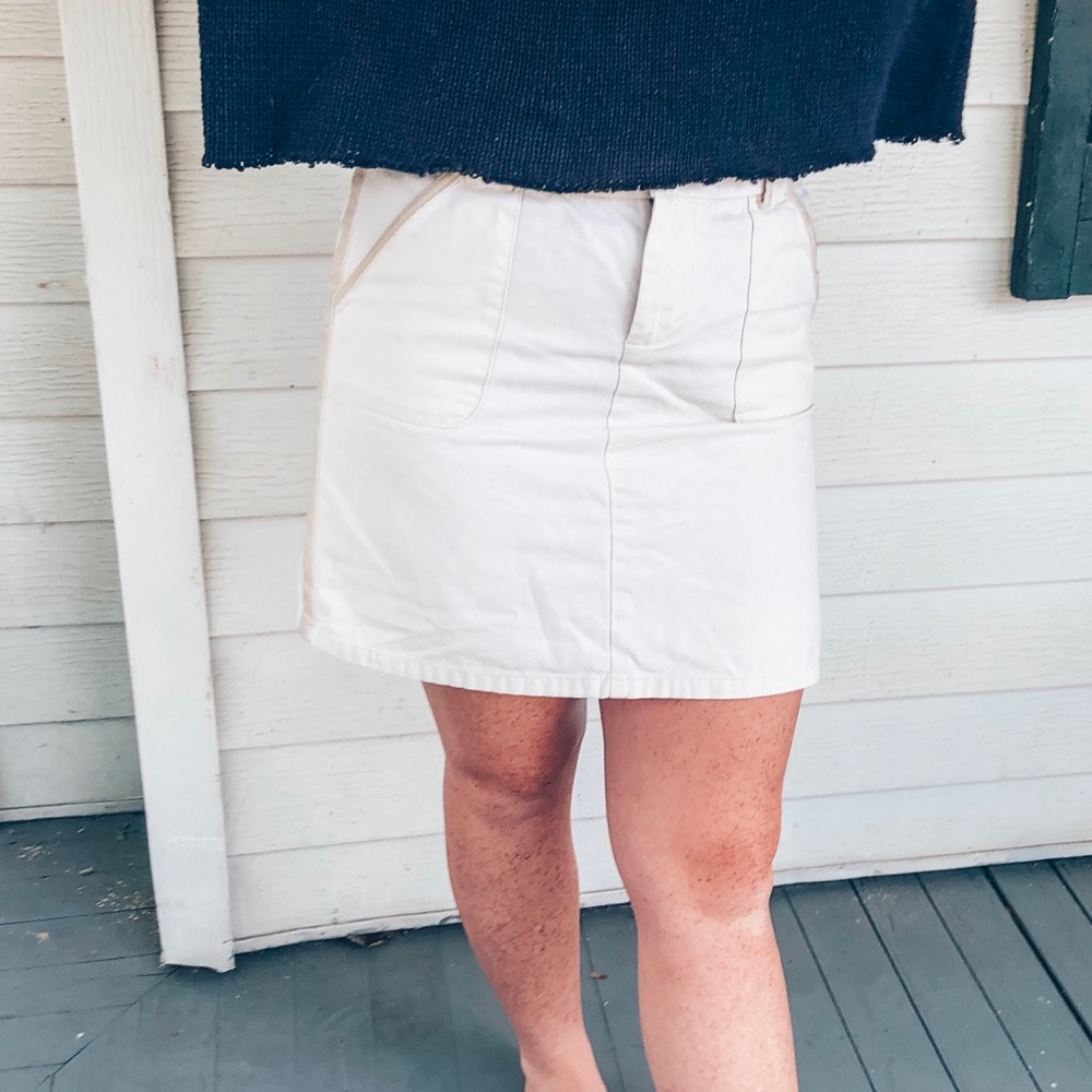 White Denim Skirt